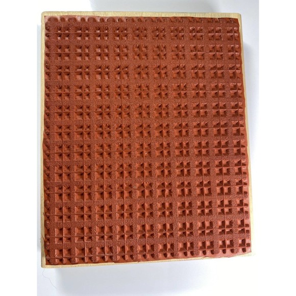 Stampin Up! Stipple Plaid 2001 Large Wood Mount Block Stamp Used Once - Picture 6 of 10